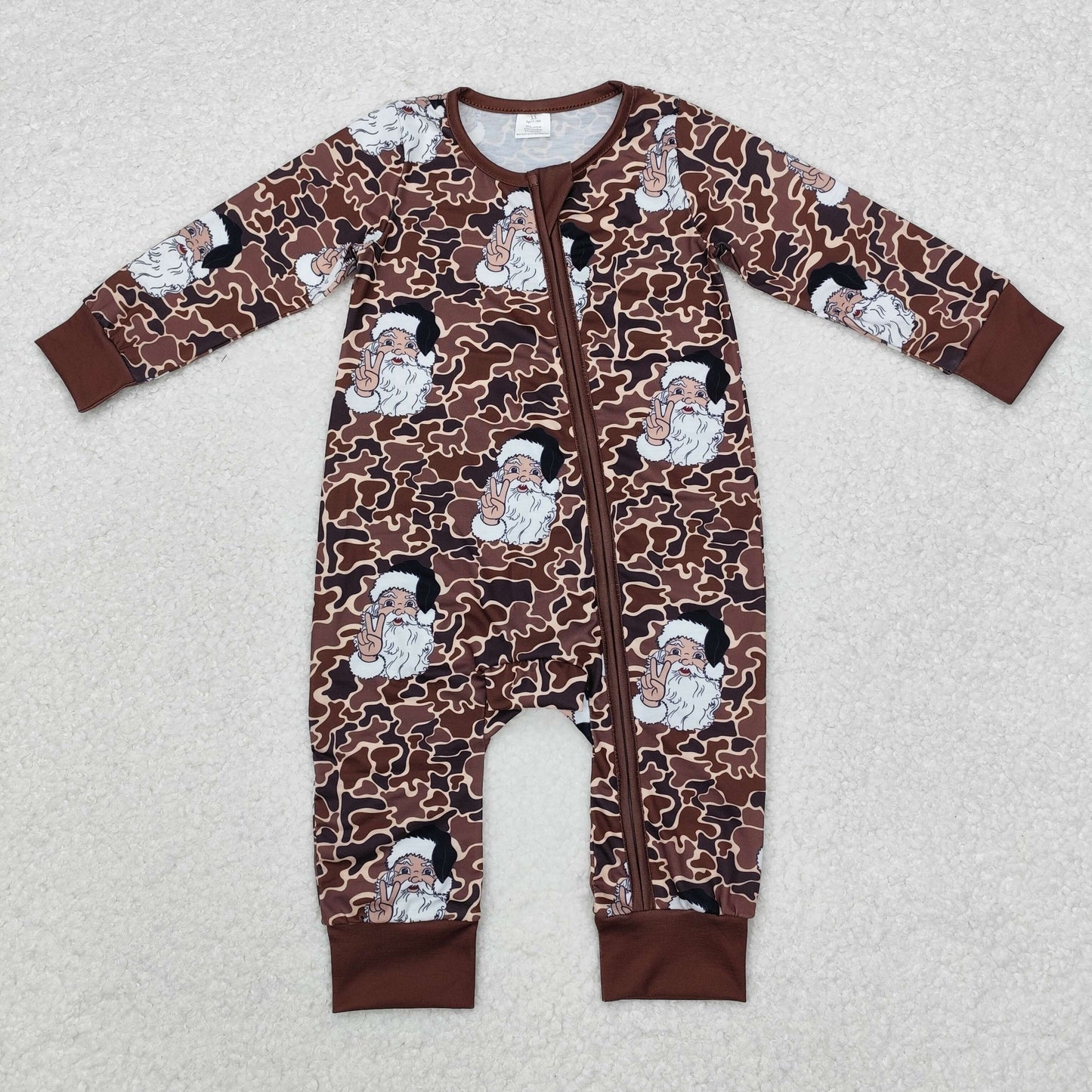 Christmas Santa Claus camo print matching bamboo clothes