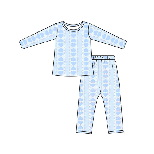 Valentines day baby boy blue heart outfit