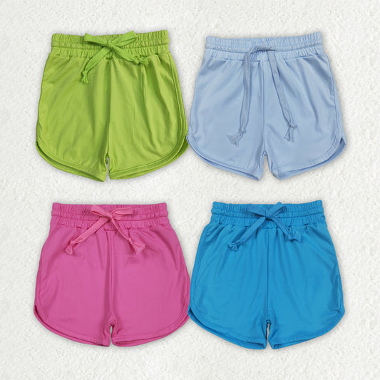 Kids summer hot pink yoga shorts