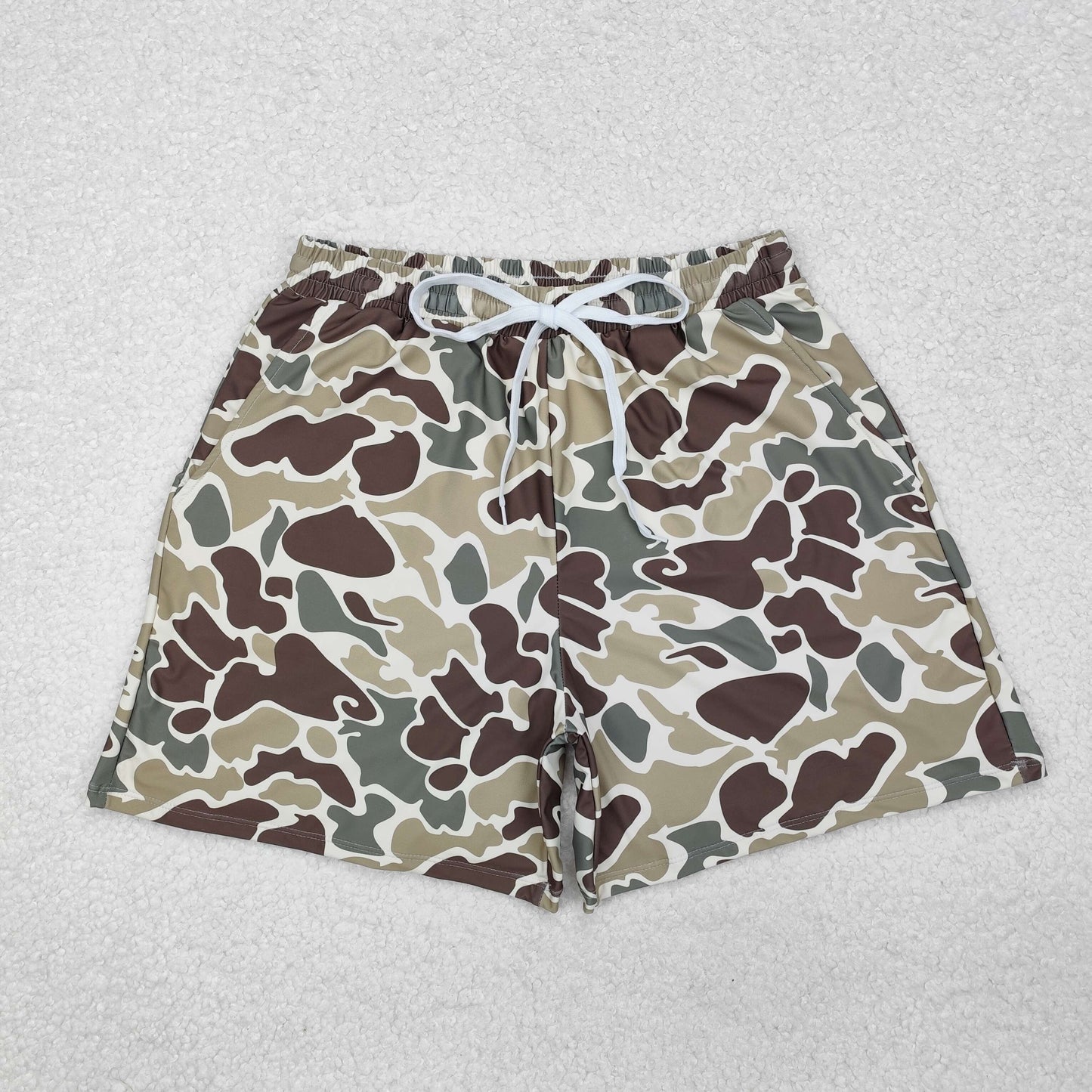 adult kids grey camo matching swimwear boy swim trunks