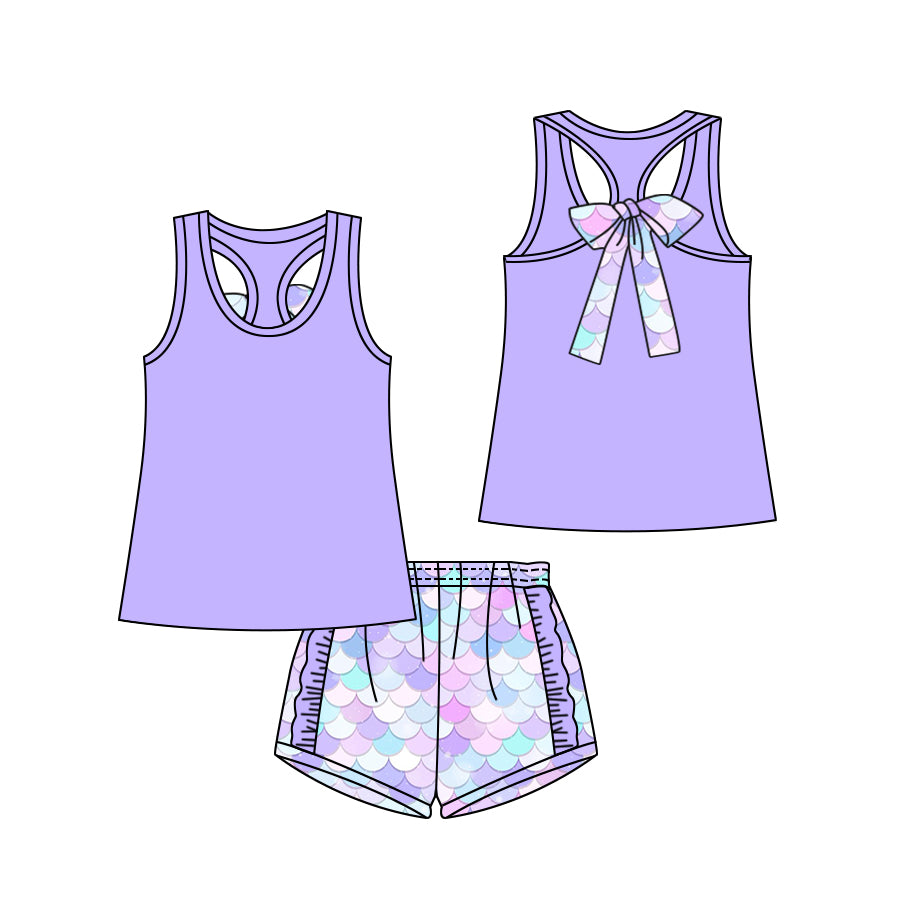 baby  girls mermaid design shorts outfit