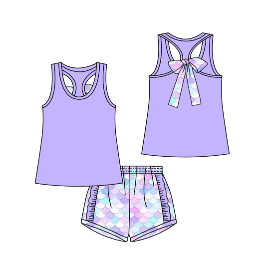 baby  girls mermaid design shorts outfit