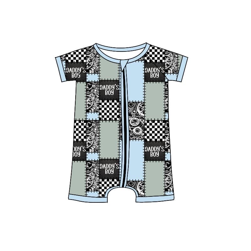 daddys boy zip romper