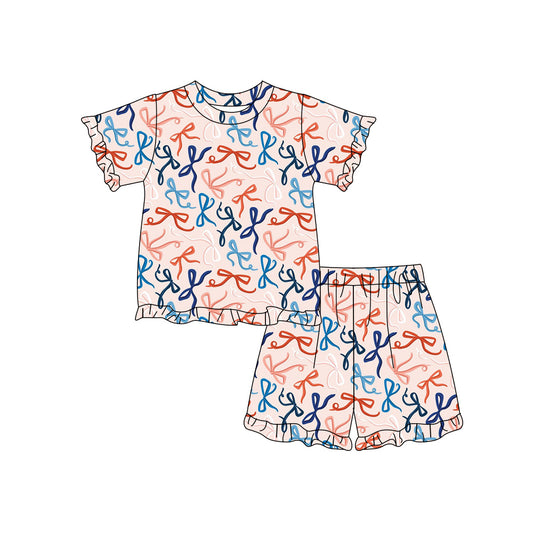 July 4th top matching shorts kids summer wholesale factory outfit