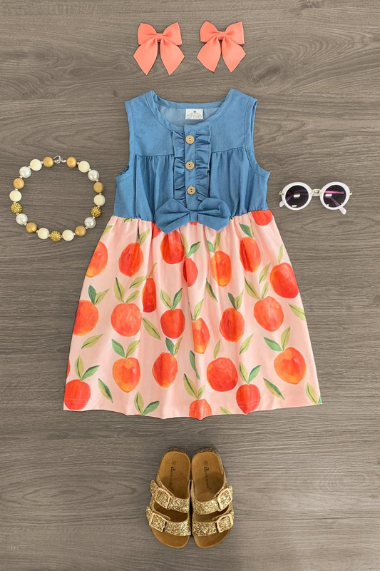 wholesale girls peach dress