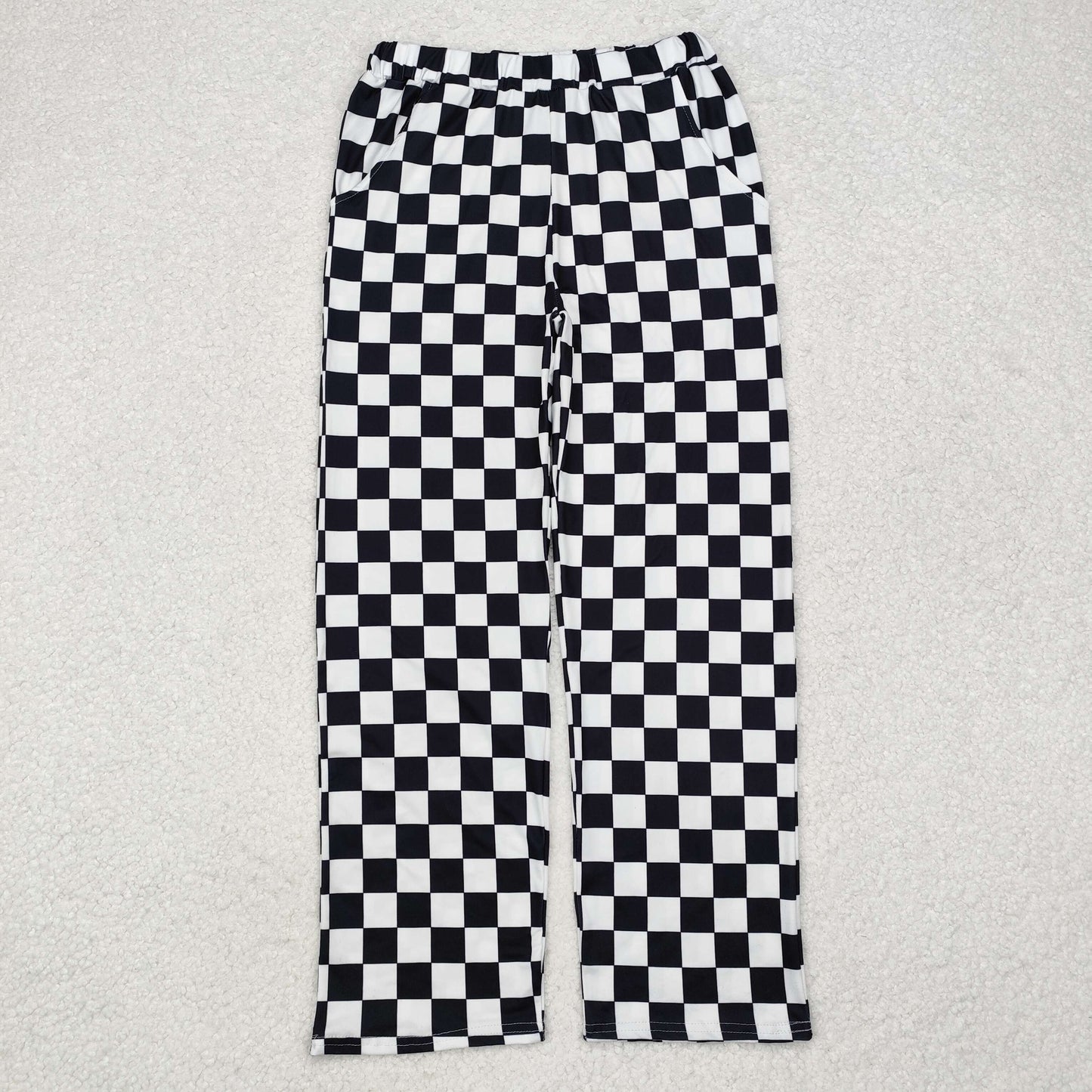 Adult women matching checkered pants