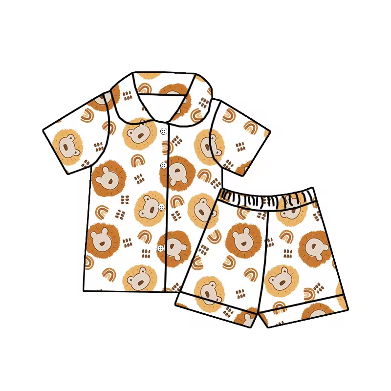 cartoon lion wholesale short sleeve pajama set