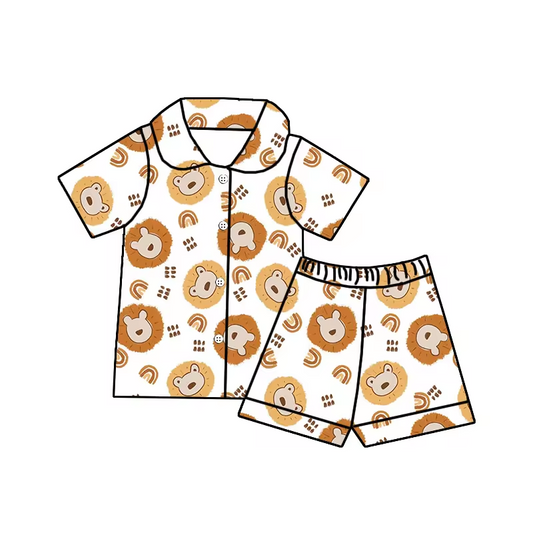 cartoon lion wholesale short sleeve pajama set