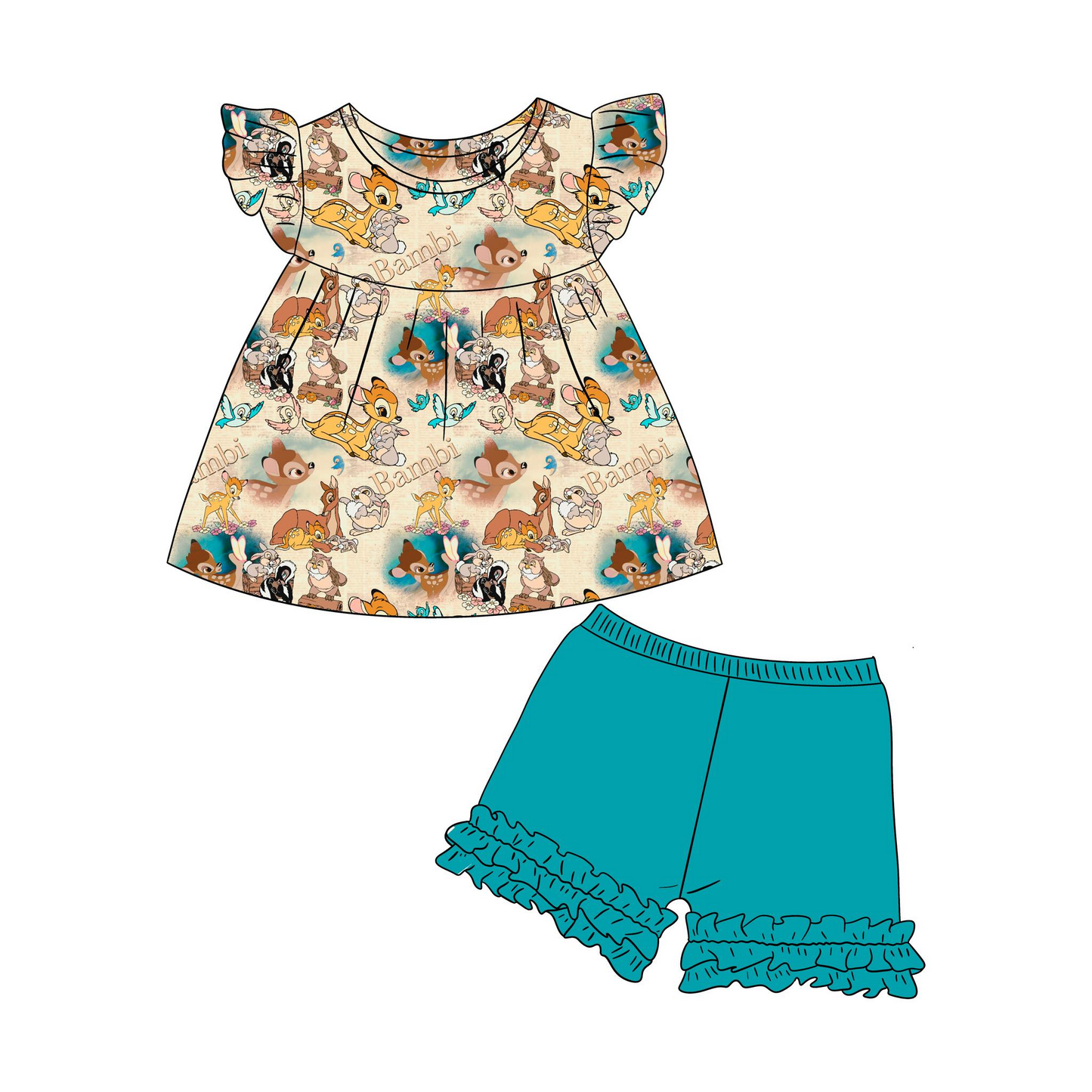 baby girl cartoon  design outfit