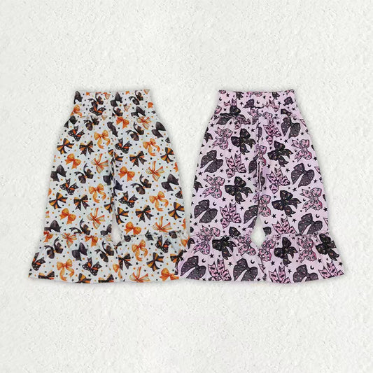 Halloween bow print girls bell bottoms
