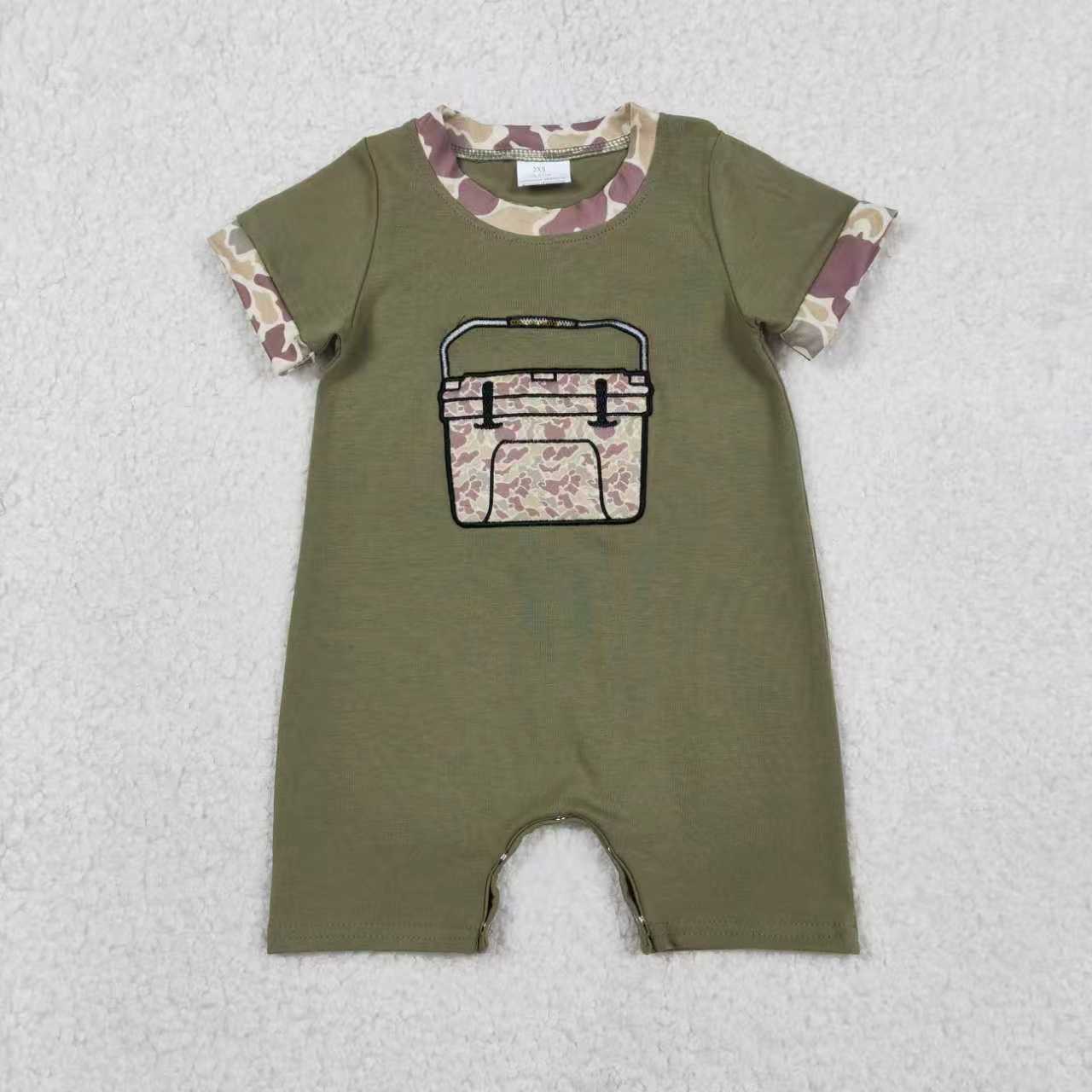 Camo embroidery top matching shorts boy summer outfit