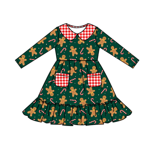 baby girls wholesale christmas gingerbread fall winter dress