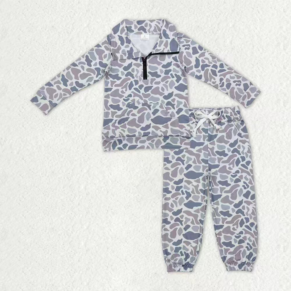 Hunting season camo pullover top matching pants boy spring fall outfit