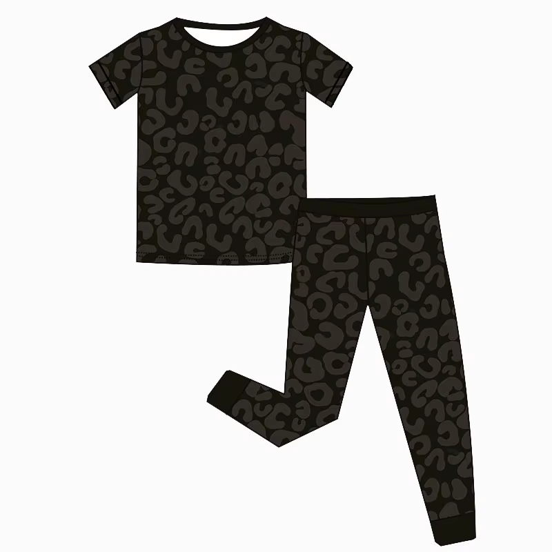 black cheetah baby short sleeve clothes