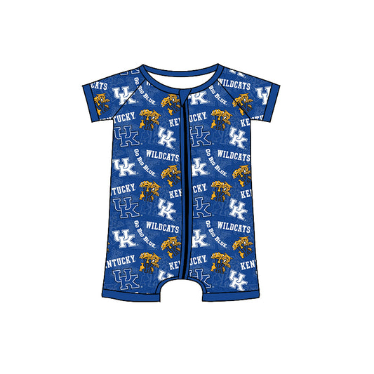 baby boy uk team short sleeve zip romper