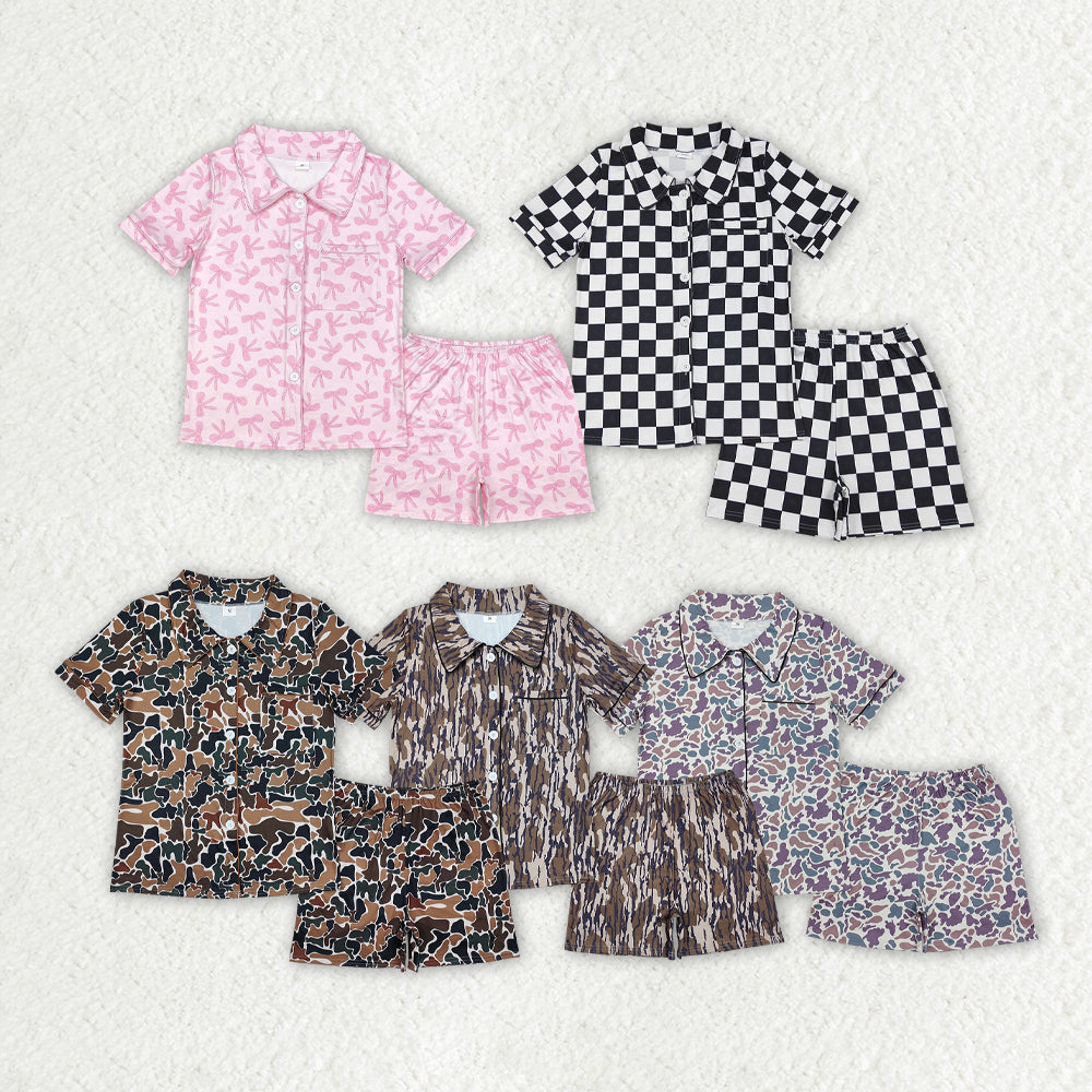 Adult women summer short sleeve pajama set