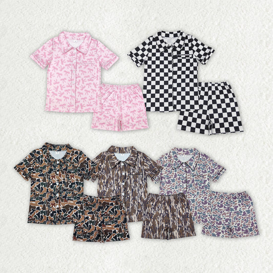 Adult women summer short sleeve pajama set