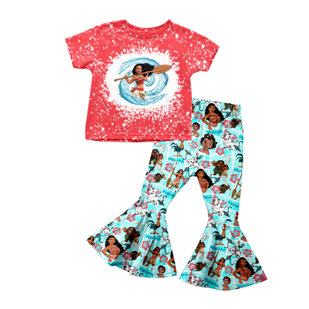 baby girls island princess cartoon bell bottoms outfit