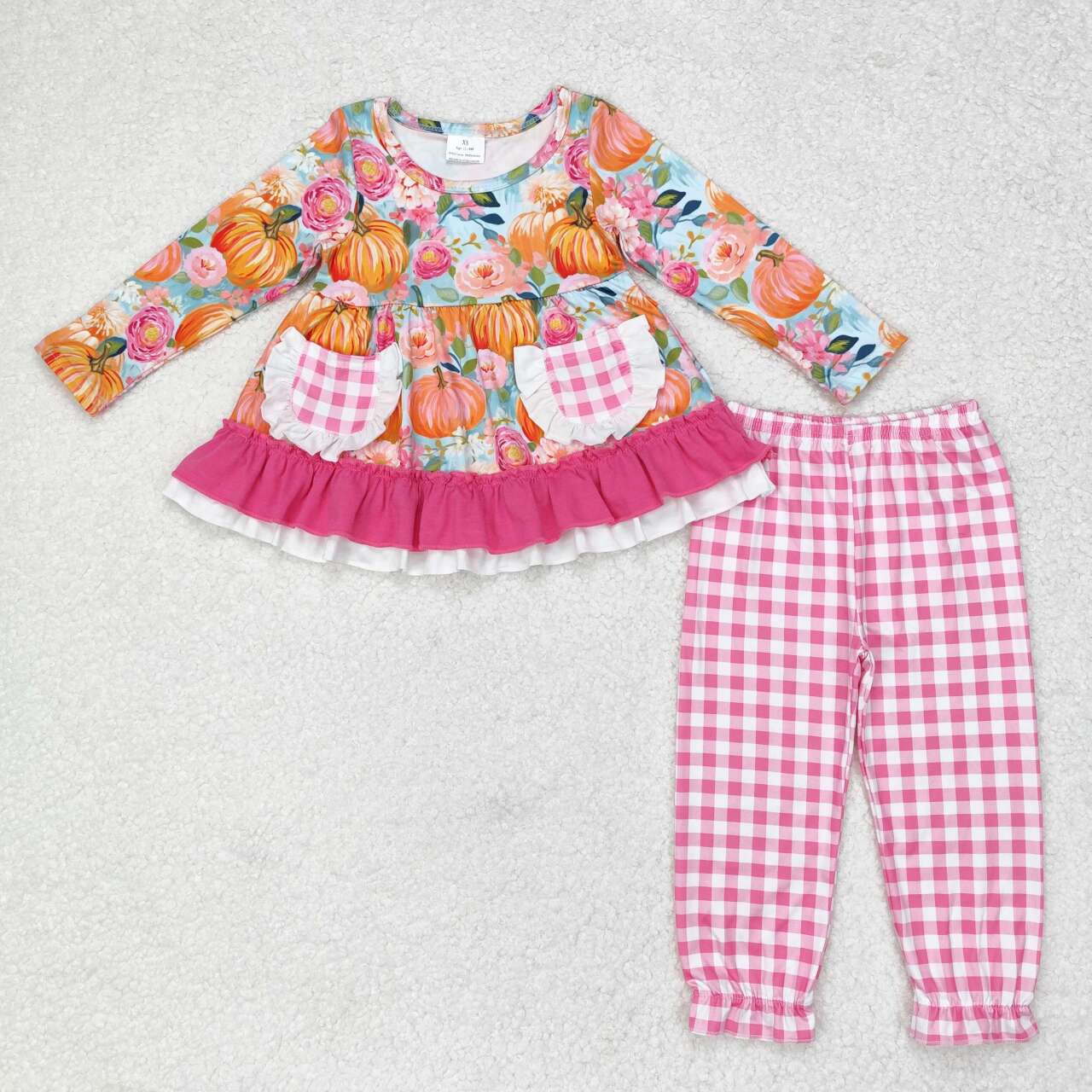 best sister girl  floral pumpkin matching fall winter clothes