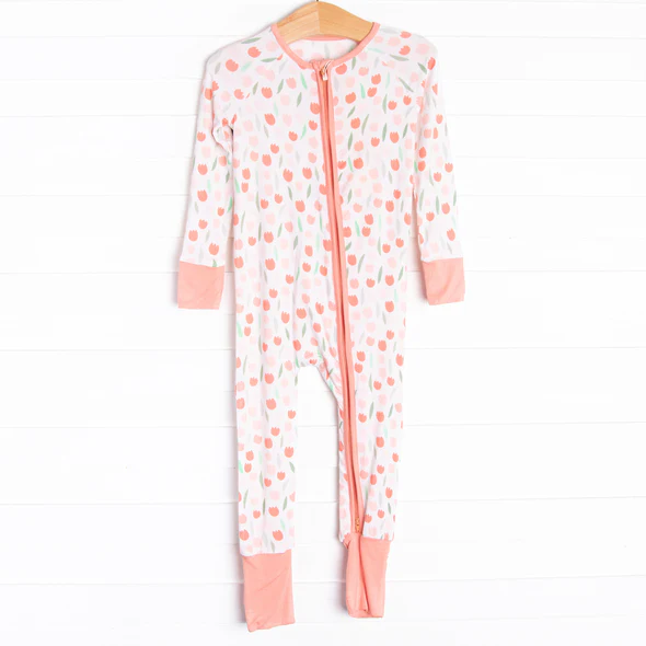 flower girls long sleeve zip romper