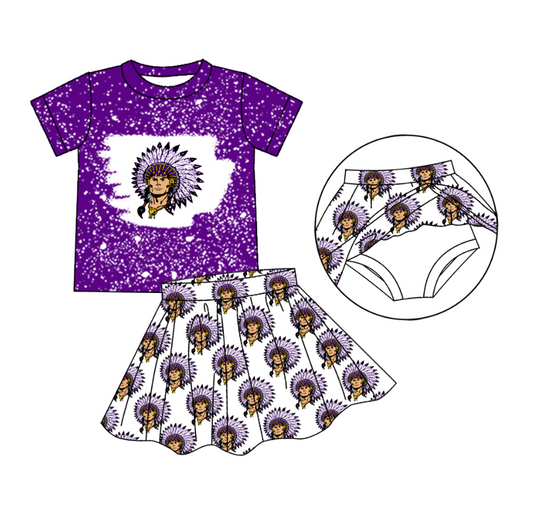 toddle girls short sleeve team skirt set
