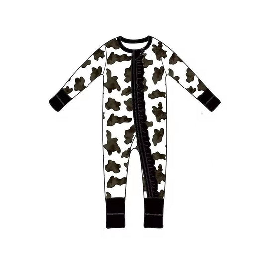 infant baby girls long sleeve zip romper