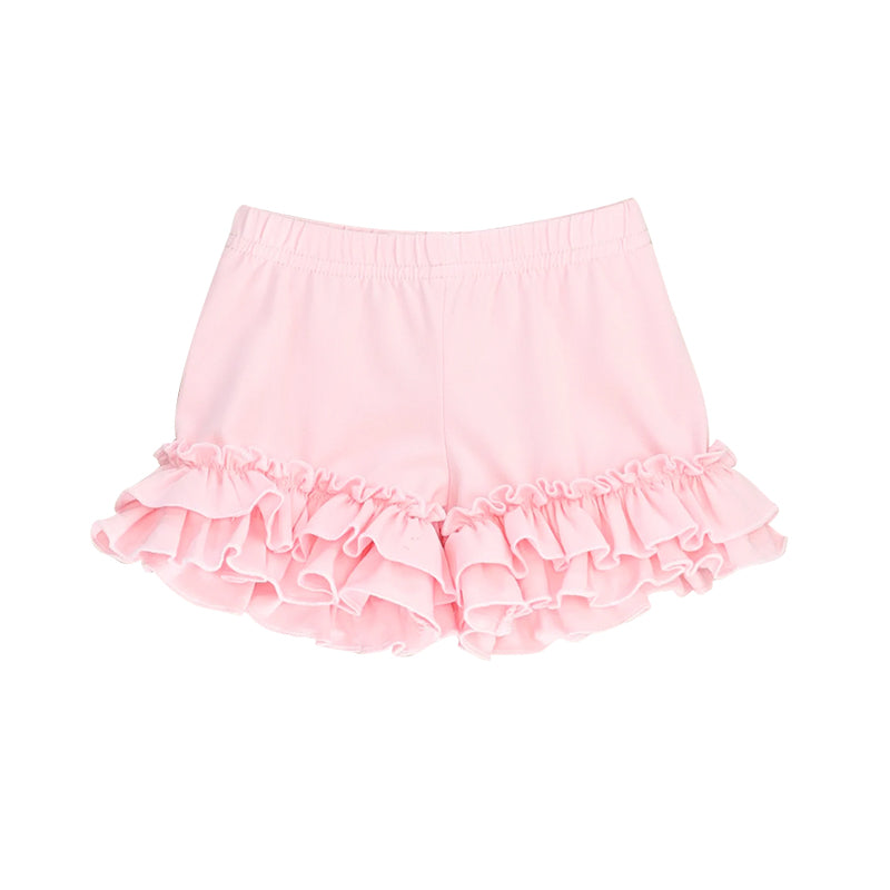 toddle baby girl light pink ruffle cotton shorts