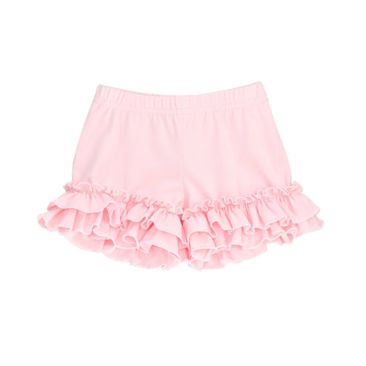 toddle baby girl light pink ruffle cotton shorts