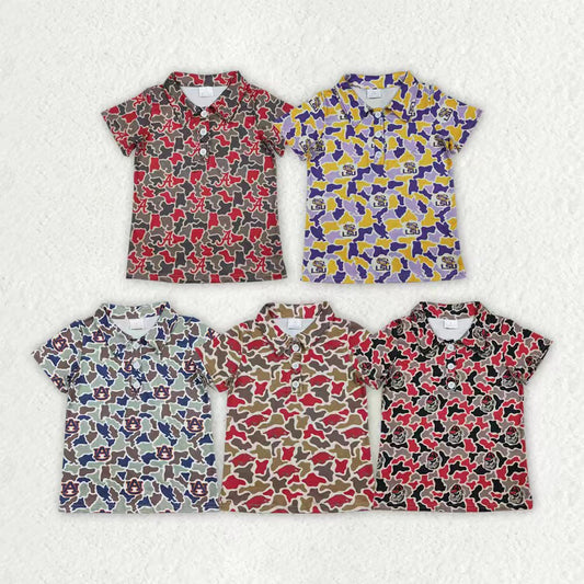 Team style boy short sleeve pullover top