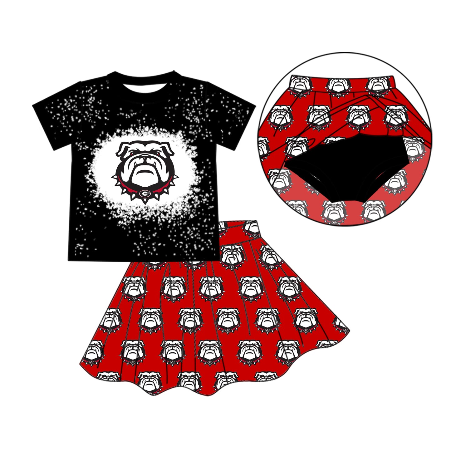 baby girls cheer skirt 2pcs outfit