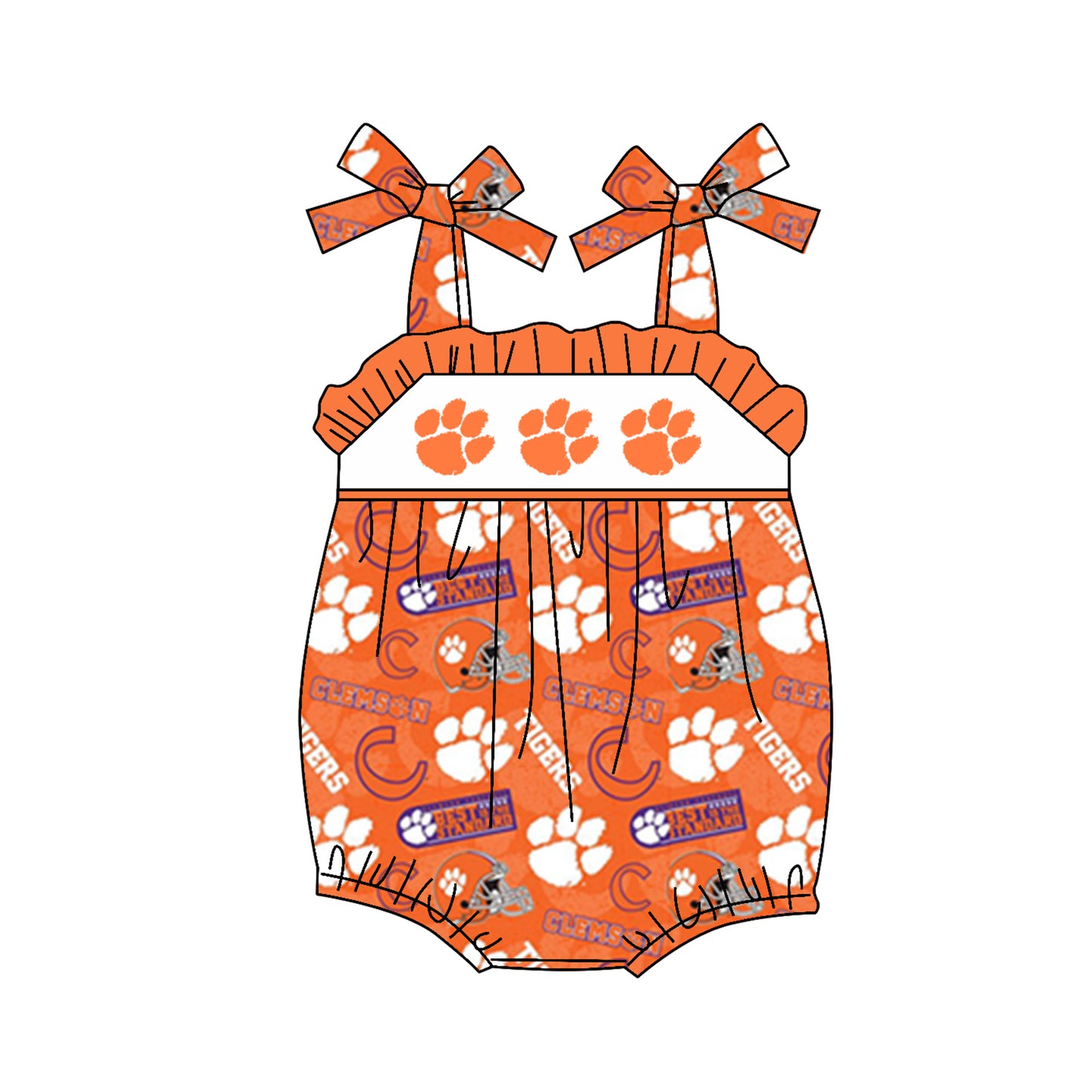 toddle baby girl orange team romper