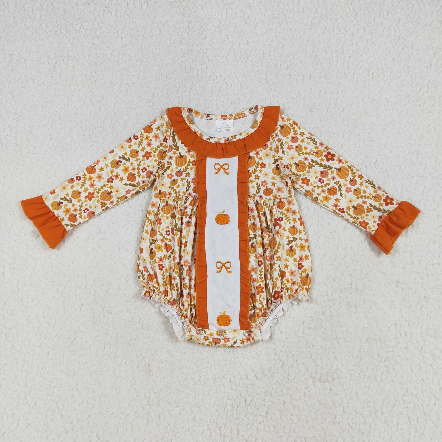 Floral pumpkin tunic top matching pants sibling set