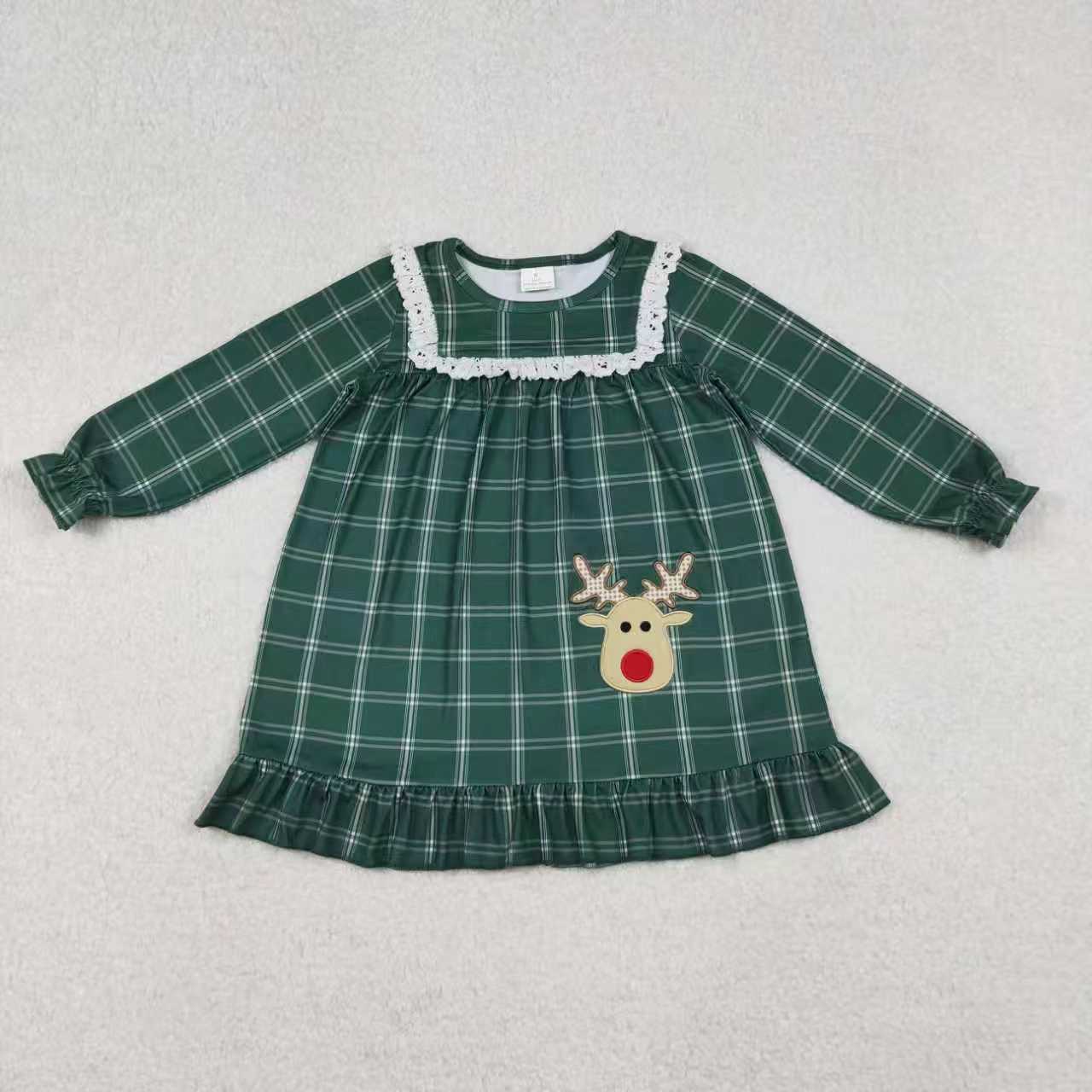 baby boy wholesale embroidery christmas reindeer milk silk pajama set
