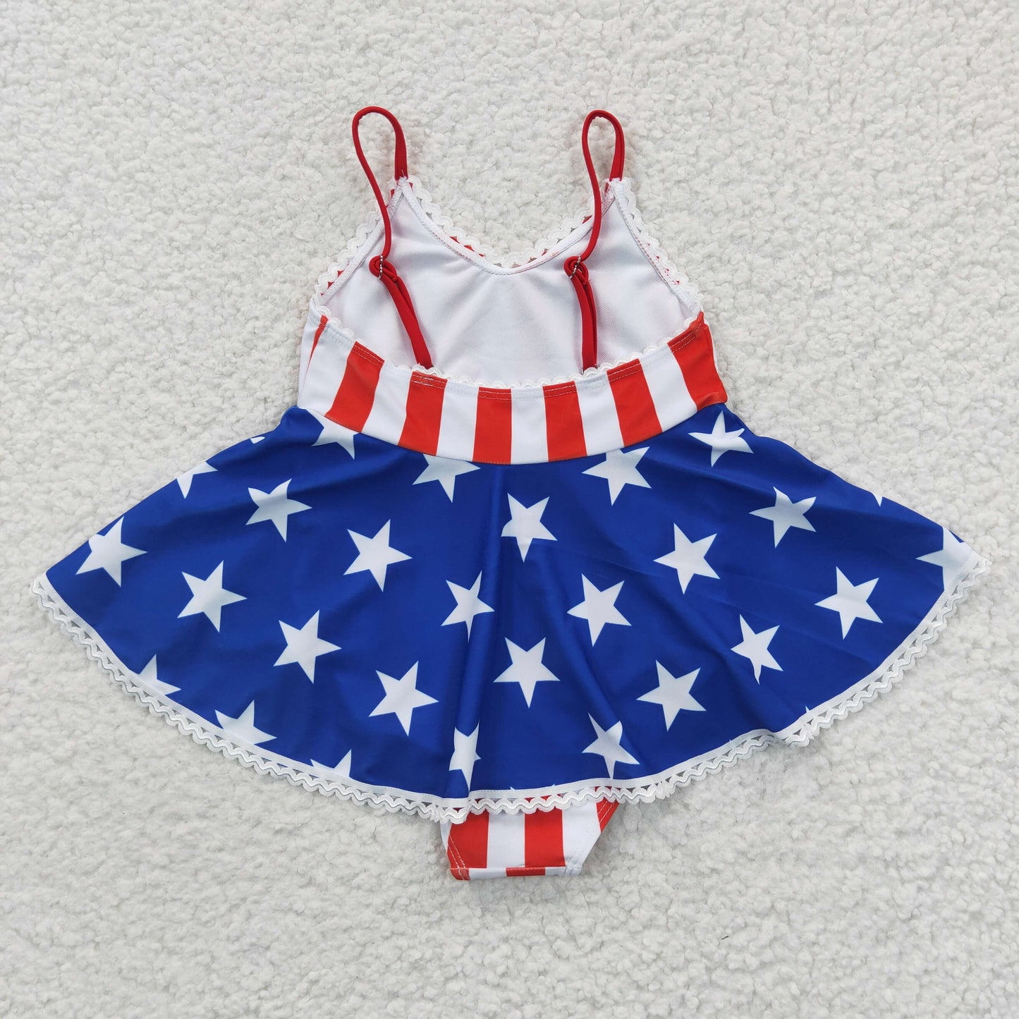 Sister brother Forth of July start print 2pcs swimming suit