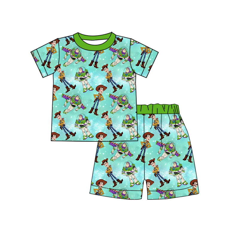 kids baby girls wholesale cartoon story summer short sleeve clothes