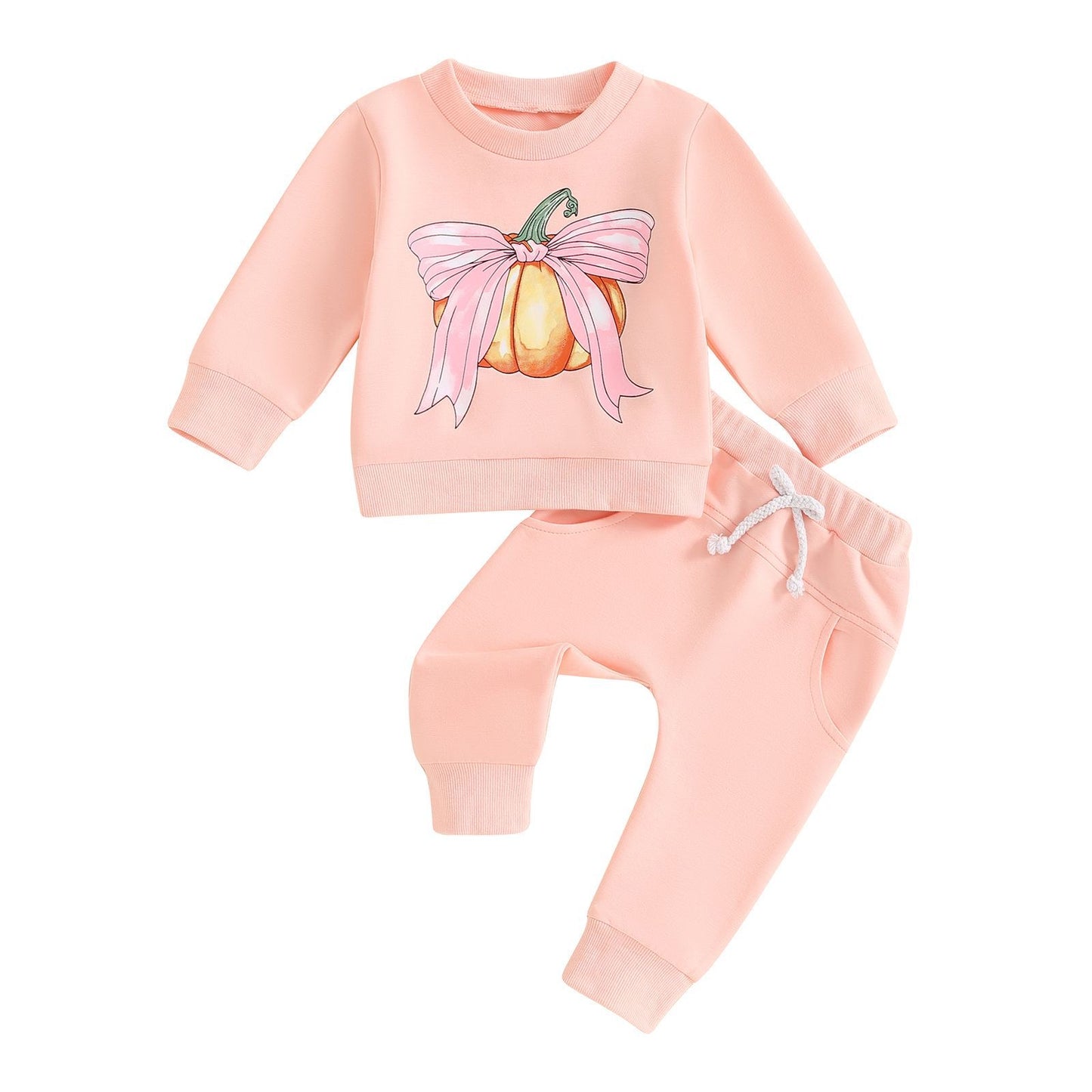 toddle baby girls big pumpkin bow fall season clothes