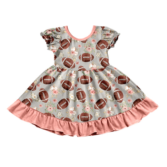 girls wholesale football floral dress