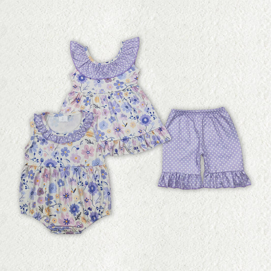 Baby girl lavender floral outfit