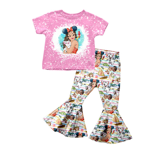 baby girls island princess cartoon bell bottoms outfit