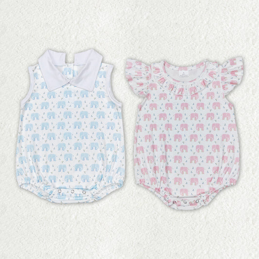 sister brother toddle baby elephant matching romper