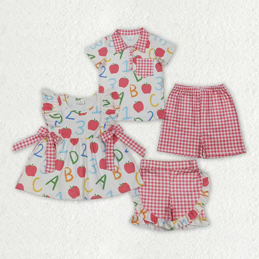 Back to school top matching shorts outfit girl outfit