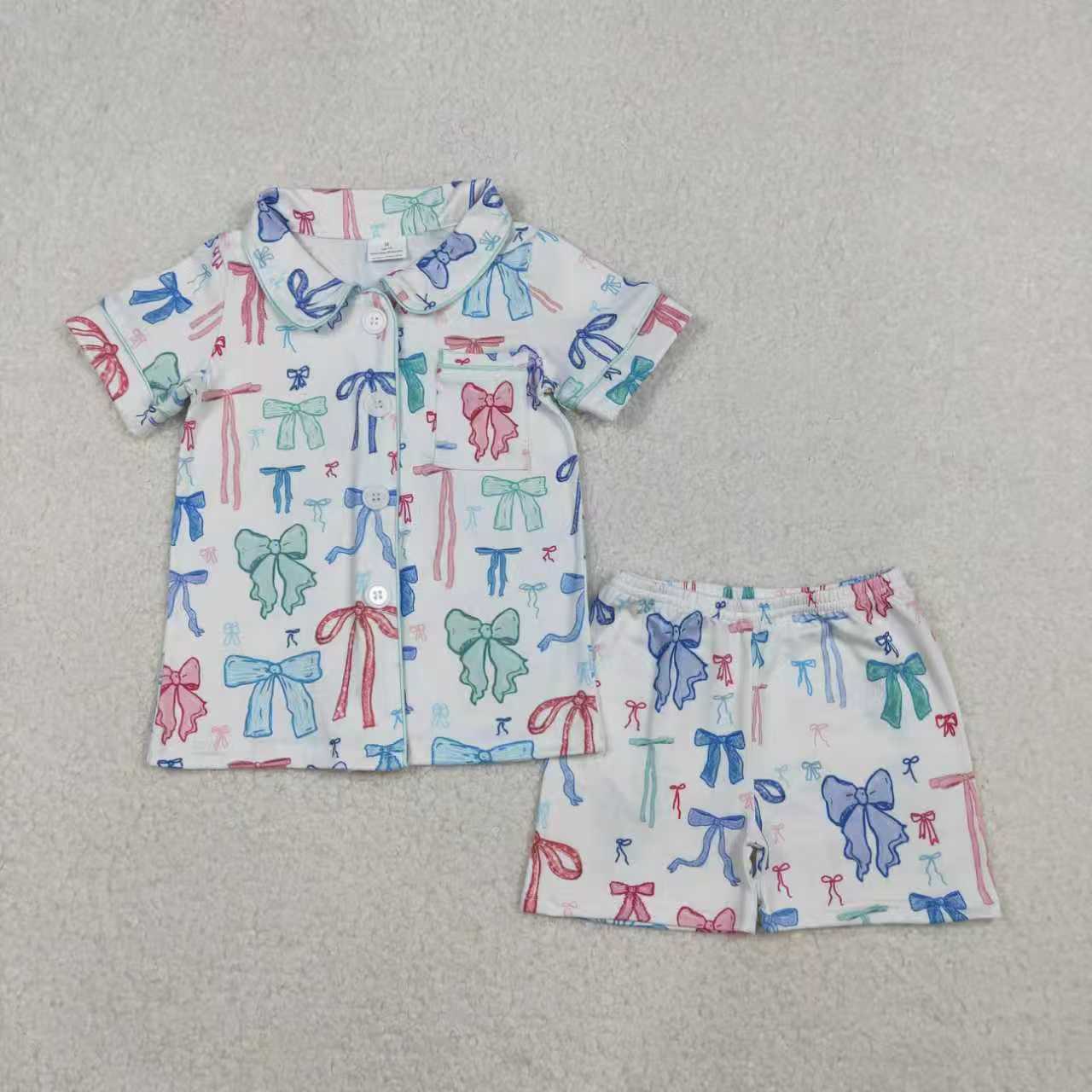 Adult women colorful bow summer pajama set