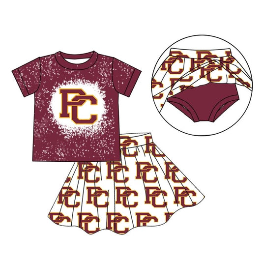 baby girls cheer skirt 2pcs outfit