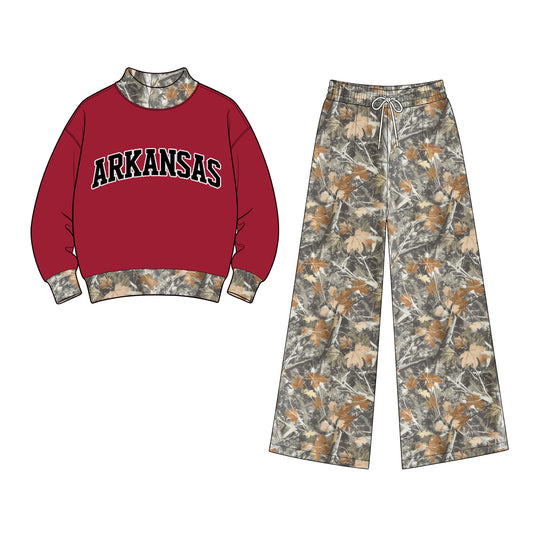 Toddle kids girls custom arkansas design long sleeve outfit