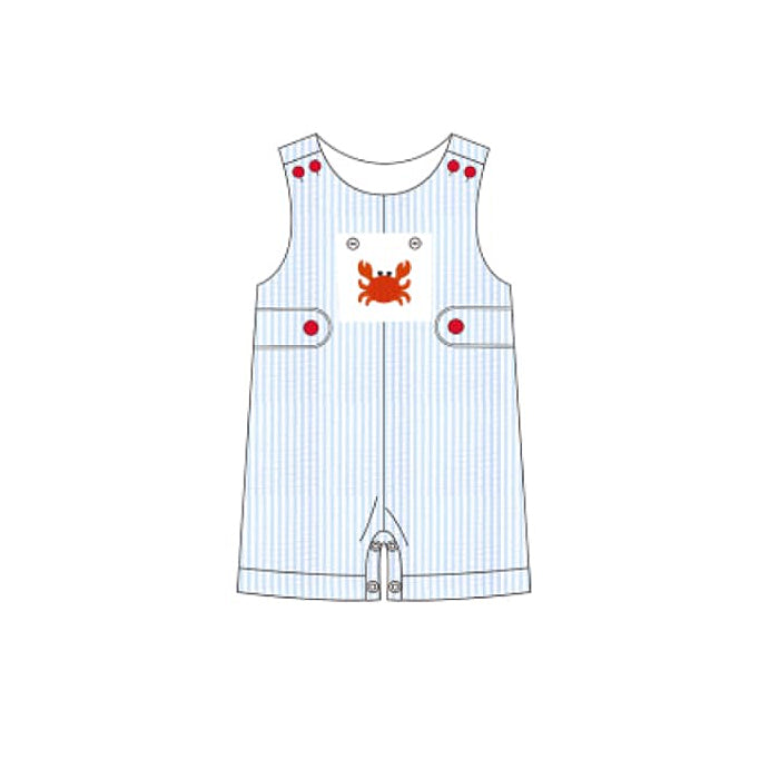 baby boy beach crab romper