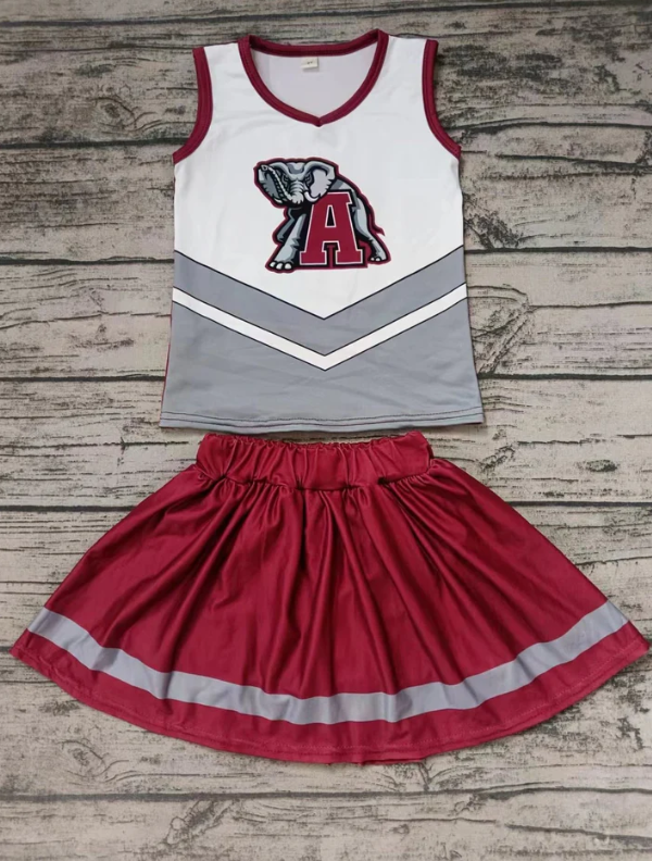 baby girls cheer skirt 2pcs outfit