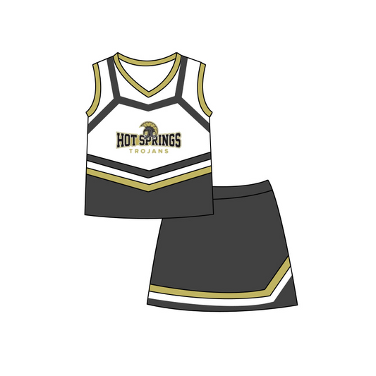 baby girls cheer skirt 2pcs outfit