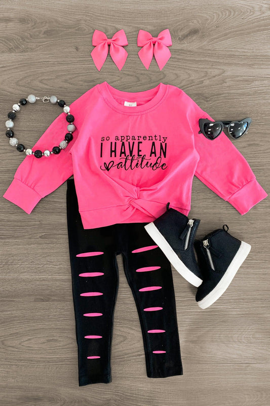 I have an attitude baby girls spring fall outfit