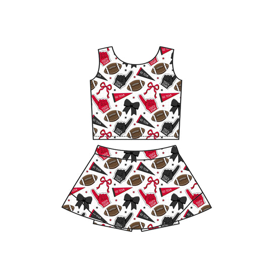 toddle girls custom team style skirt set