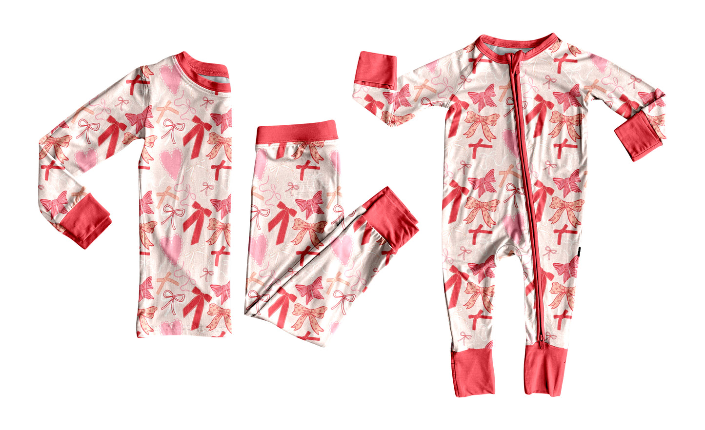 Toddle kids pink bow design matching outfit wholesale baby clothes